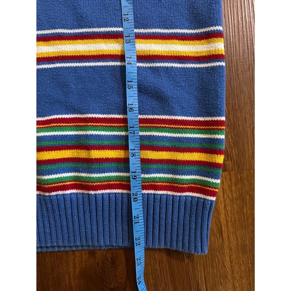 Vintage Ralph Lauren Women's Striped 1/4 Zip Mock Neck Sweater - Picture 7 of 7